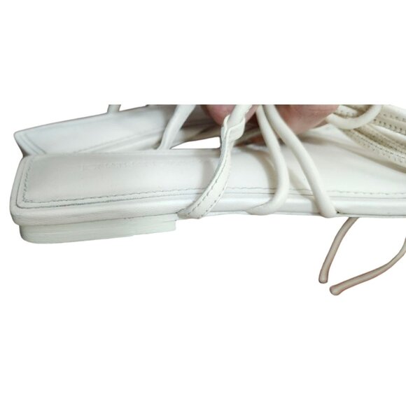 Jonathan Simkhai Susan Ivory Leather Wrap Sandal Size 5.5/EU 36 - Picture 8 of 12